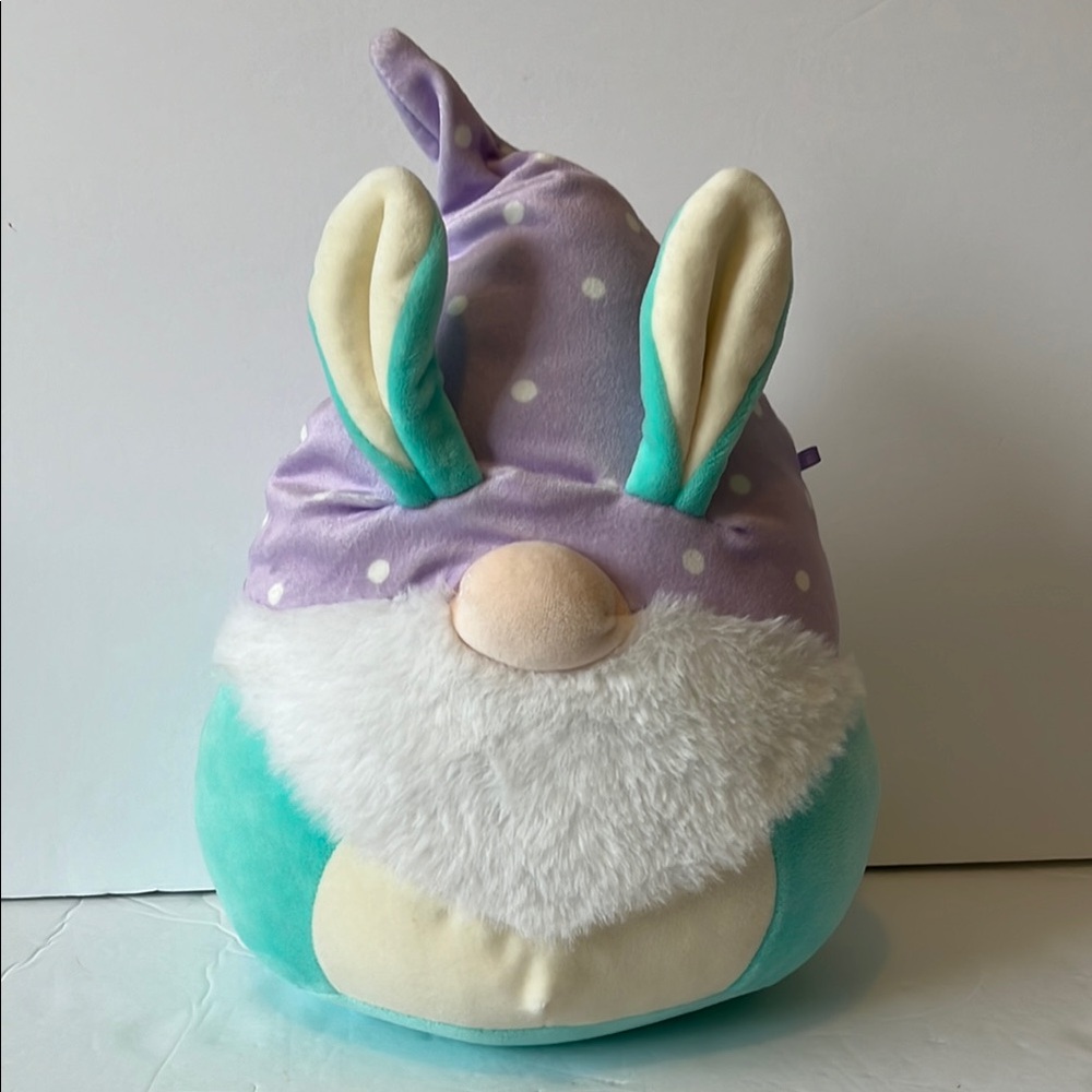 Squishmallows Plush Gnome with Purple and Teal Hat